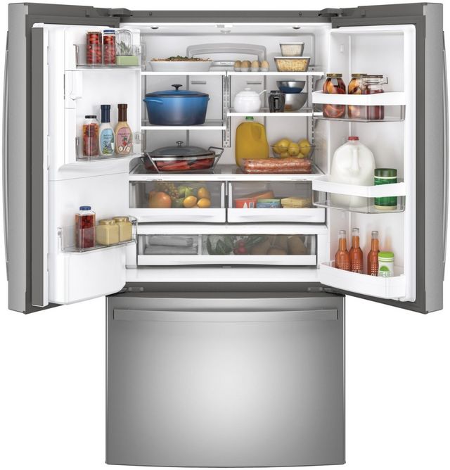 GE® 36 in. 27.7 Cu. Ft. Fingerprint Resistant Stainless Steel French Door Refrigerator-2