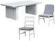 Intercon Nash 7-Piece Buff Aluminum/Fabric Outdoor Dining Table Set with Chairs-0