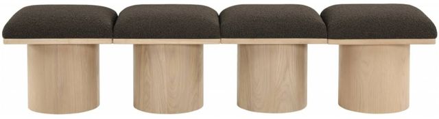 Meridian Furniture Pavilion 4-Piece Brown/Natural 72" Modular Bench Set-1