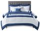 Olliix by Madison Park Heritage 8 Piece Navy King/California King Comforter and Coverlet Set-0