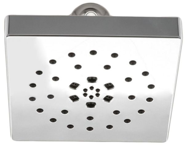Delta Universal Showering Lumicoat® Chrome Square H2Okinetic® 4-Setting Shower Head with Ultrasoak®-1