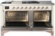 Ilve® Majestic III 60" Antique White Pro Style Dual Fuel Natural Gas Range with French Top and Copper Trim-1