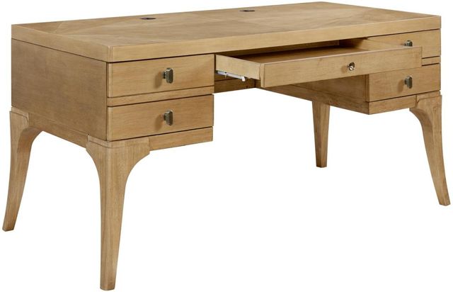 Bernards Tapestry Beige 5-Drawer Desk-3