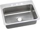 Elkay Lustertone® Classic Lustrous Satin 27" x 22" x 8" 3-Hole Single Bowl Dual Mount Sink-0