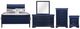 Global Furniture USA Charlie 5-Piece Royal Blue Queen Bedroom Set-0