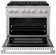 ZLINE Marino 36" Stainless Steel Pro Style Dual Fuel Range with White Matte Door-1