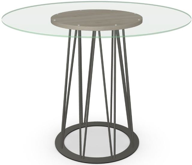 Amisco Customizable Calypso 36" Clear Glass Round Counter Height Table-3