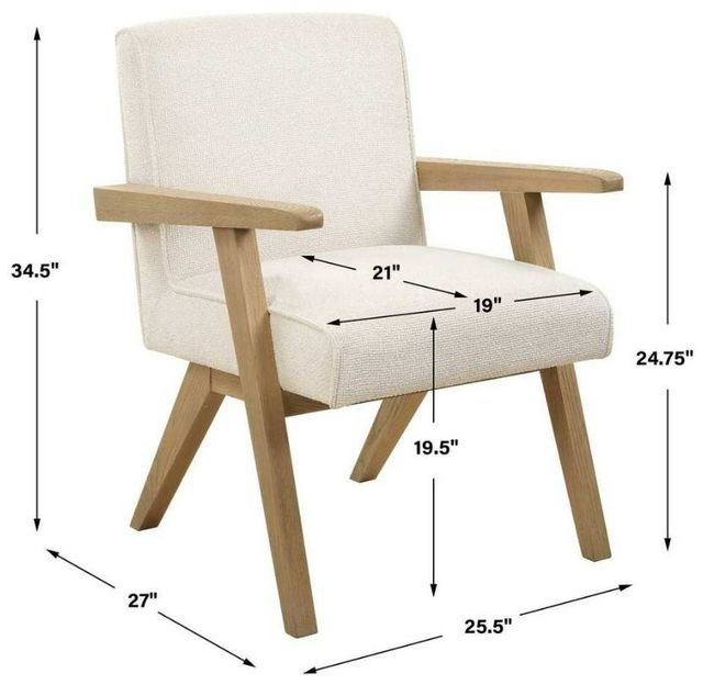Uttermost® Blakely Oak/Snow Dining Arm Chair-2