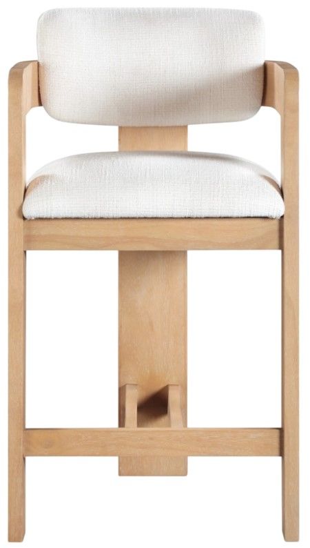 Meridian Furniture Sacha Cream/Natural Upholstered Counter Stool-1