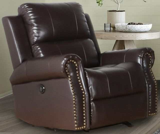 New Classic® Home Furnishings Sierra Brown Glider Recliner with Powered Footrest-0