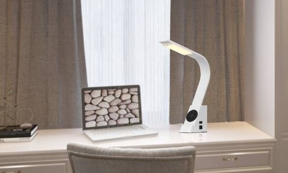 Cal® Lighting & Accessories White Desk Lamp-4