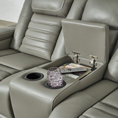 Signature Design by Ashley® Backtrack 3-Piece Gray Power Reclining Living Room Set-4