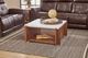 Flexsteel® Lincoln White Square Coffee Table with Walnut Base and Casters-1