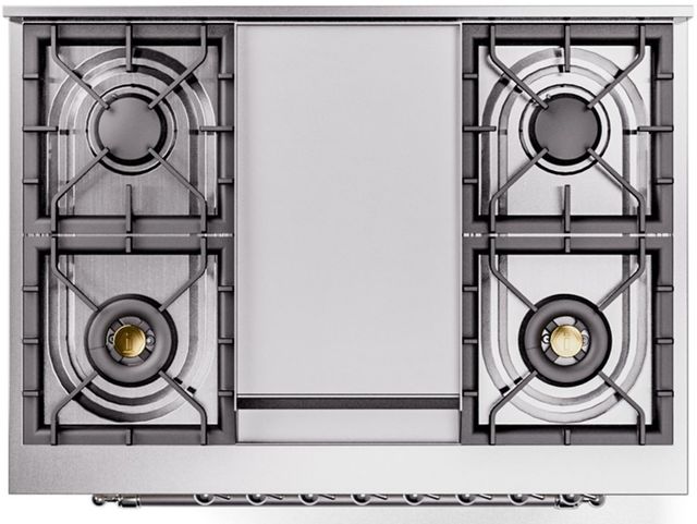 Ilve® Nostalgie II Series 36" Blue Gray Pro Style Dual Fuel Range-3