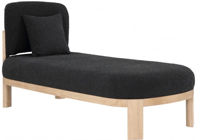 Meridian Furniture Maybourne Black/Natural Boucle Fabric Bench-0