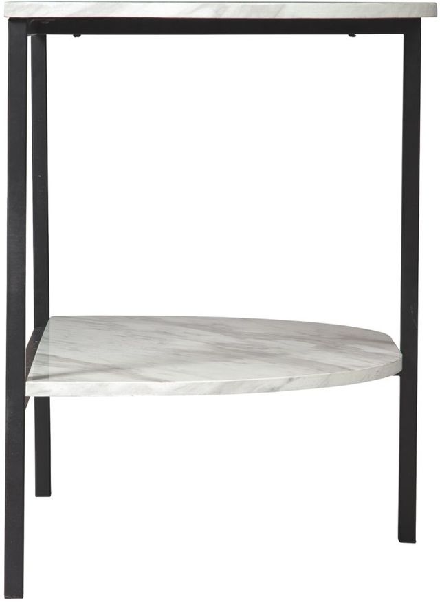 Signature Design by Ashley® Donnesta White Chairside End Table with Black Metal Stand-1