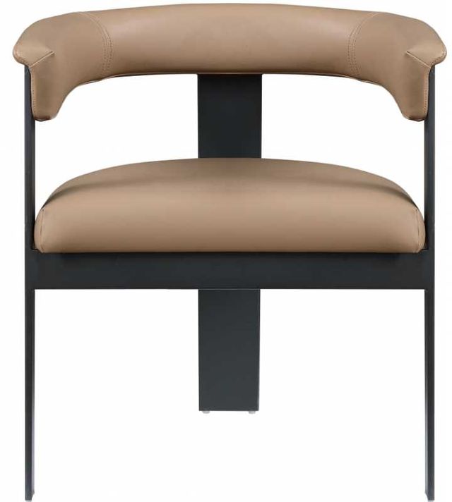 Meridian Furniture Romeo Tan/Matte Black Vegan Leather Dining Chair-1