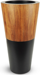 Le Present Lux Natura Black and Wood 28" Planter-0