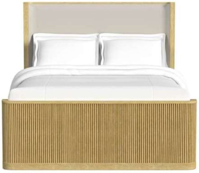 Elements International Sylvie Natural/White Upholstered Queen Panel Bed-3
