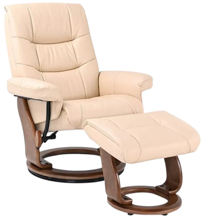 BenchMaster Trend Line Rosa Cocoa Chair and Ottoman Set Brownie