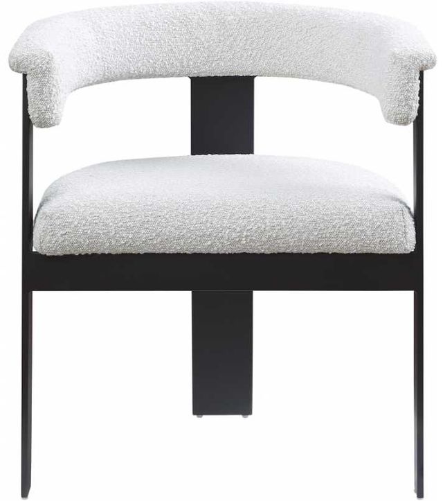 Meridian Furniture Romeo Cream/Matte Black Dining Arm Chair-1