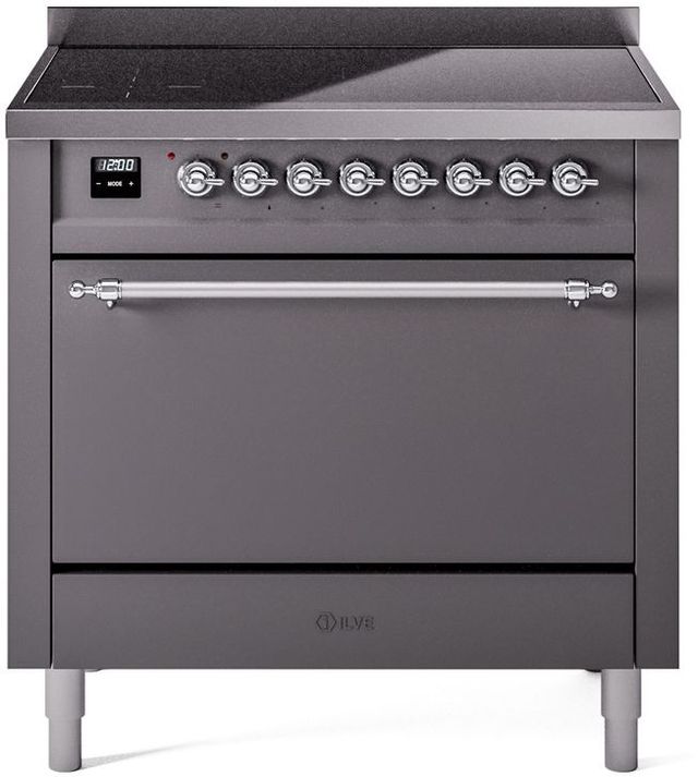 Ilve® Nostalgie II Series 36" Graphite Matte Pro Style Induction Range-0