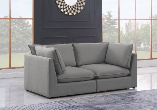 Meridian Furniture Mackenzie Grey 80" Modular Linen Fabric Sofa-2