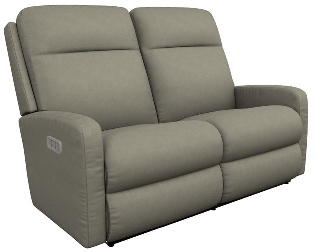 La-Z-Boy® Finley Pewter Power Wall Reclining Loveseat with Headrest and Lumbar-0