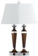 Cal® Lighting & Accessories Brushed Steel/Espresso/White Desk Lamp-0