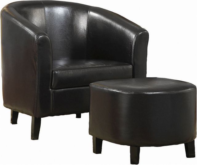 Coaster® Dark Brown Accent Seating Chair and Ottoman Set-0