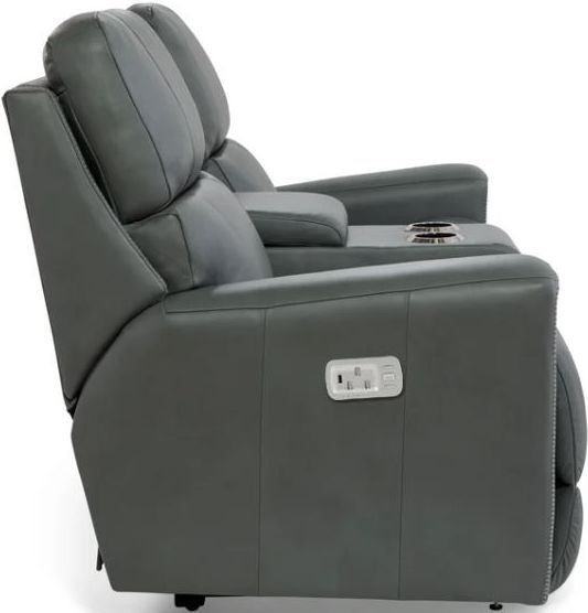 La-Z-Boy® Apollo Cream Power Reclining Loveseat with Console, Headrest, and Lumbar-4
