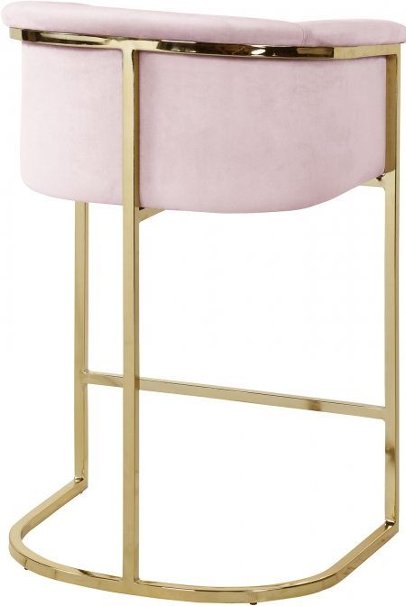 Meridian Furniture Donatella Pink Velvet Counter Stool-1