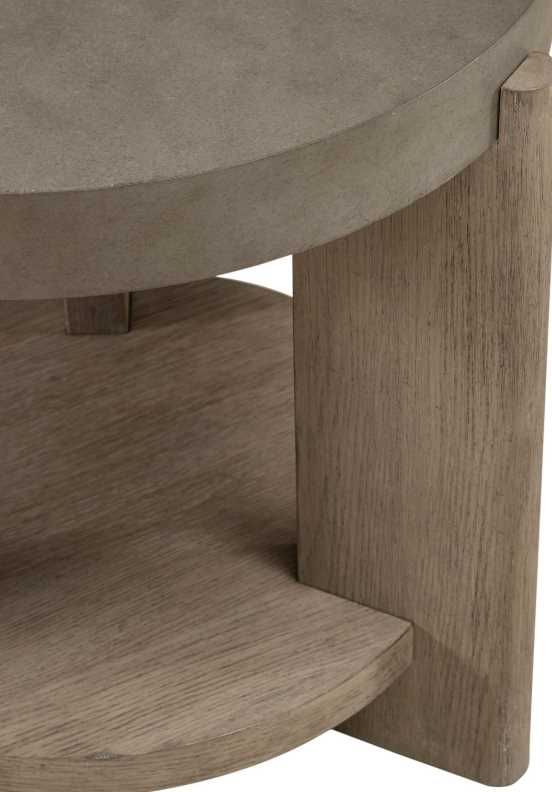 Liberty Furniture Affinity Gray Round End Table with Dusty Taupe Base-4