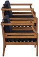 Linon Corolla 2-Piece Navy Acacia/Fabric Outdoor Club Chairs-3