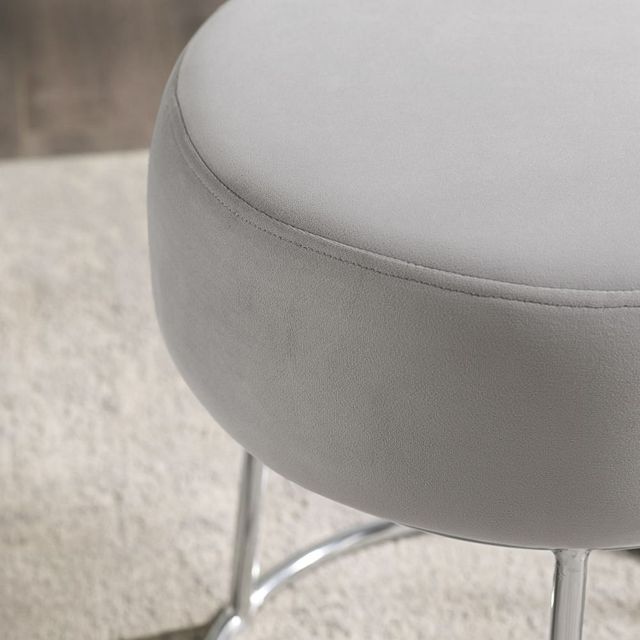 Linon Bardot Gray Vanity Stool-2