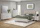 Monarch Specialties Inc. Beige/Grey Oak Queen Upholstered Panel Bed-1
