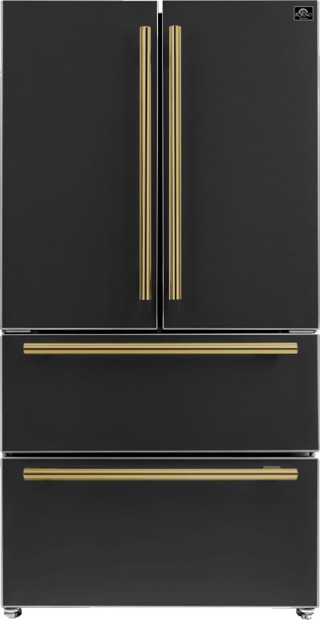 FORNO® Espresso Moena 36" 19.2 Cu. Ft. Counter Depth Black French Door Refrigerator-0