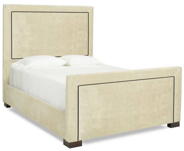 Parker Southern Dream Creations Beige Rectangle Upholstered Bed with Footboard