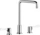 Elkay Chrome 8" Centerset Concealed Deck Mount Faucet with Arc Tube Spout and 4" Lever Handles-0