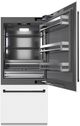 ZLINE Autograph Edition 36" 19.8 Cu. Ft. White Matte Built-In Bottom Freezer Refrigerator with Water Dispenser, Ice Maker, Graphite Gray Interior, and Matte Black Accents-3