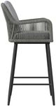 Elements International Bayhill Black/Gray Aluminum/Fabric Outdoor Barstool-3