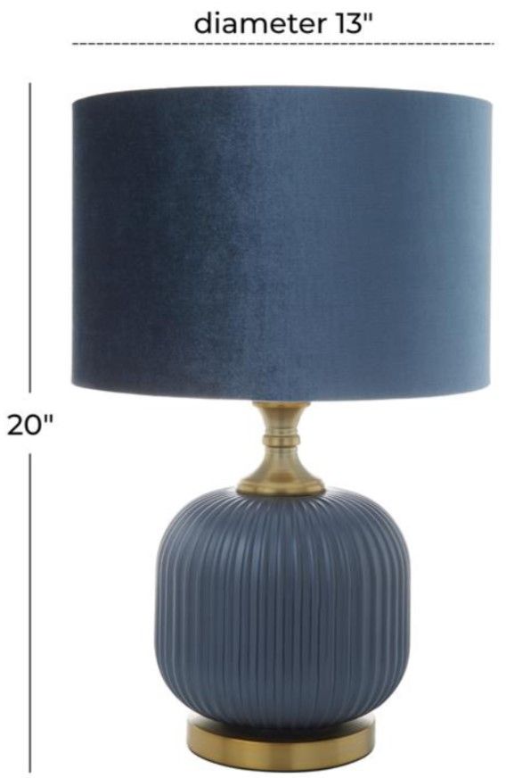 Deco Marche Blue Fabric Table Lamp-2