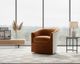 Cozy Life Milano Orange/Tan Swivel Chair-1