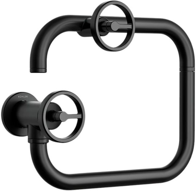 KOHLER® Billet® Matte Black Wall-Mount Pot Filler with Round Handle-0