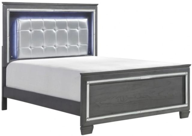 Homelegance® Allura Gray California King Panel Bed with LED-0