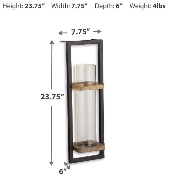 Signature Design by Ashley® Colburn Black/Natural Wall Sconce-2