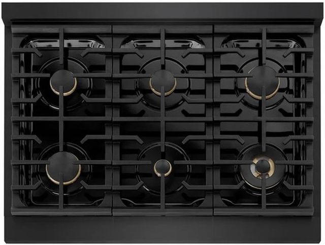 ZLINE Marino 36" Black Stainless Steel Pro Style Gas Range with Cooktop and Convection Gas Oven-4