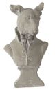 A & B Home Gray Cement Dog Bust Accent-0