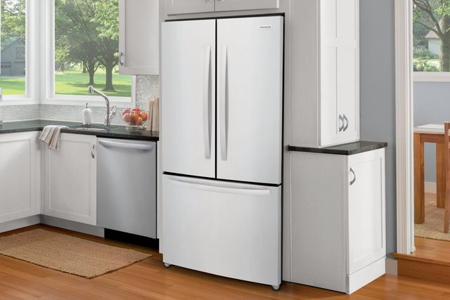 Kitchen with French door refrigerator Kitchen with French door refrigerator