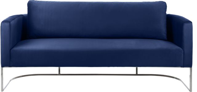 Meridian Furniture Casa Navy/Chrome Velvet Sofa-3